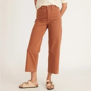 Marine Layer Pants Womens 4 Brown Bridget Wide Leg Crop Pockets Stretch Outdoor